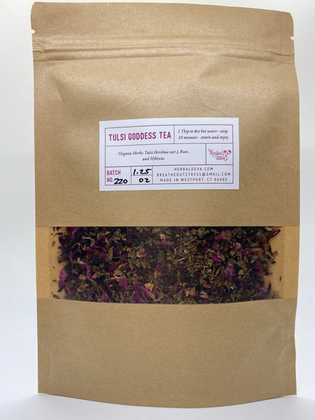 Tulsi Goddess Tea in kraft bag