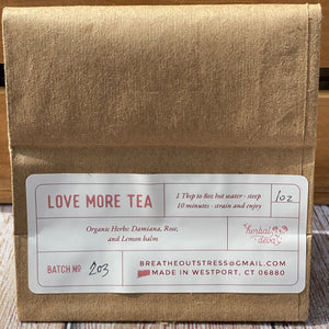 Love More and Stress Less Tea in kraft bag